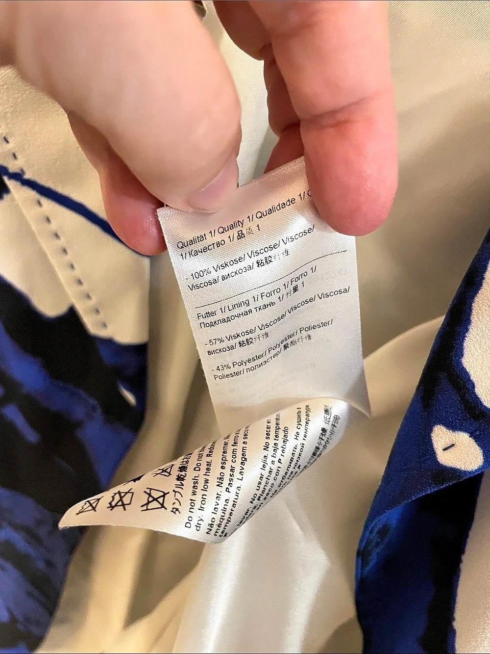 Escada Abstract Print Blazer Electric Blue & White Size Medium - Picture 3 of 12